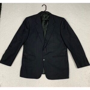 Vintage Yves Saint Laurent Wool Blazer Jacket Mens 44L Single Breasted Black